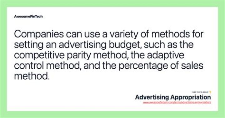 Advertising appropriation methods - How To Discuss