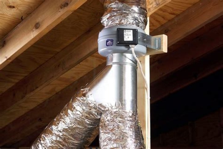 Can a bathroom exhaust be terminated inside a dryer?
