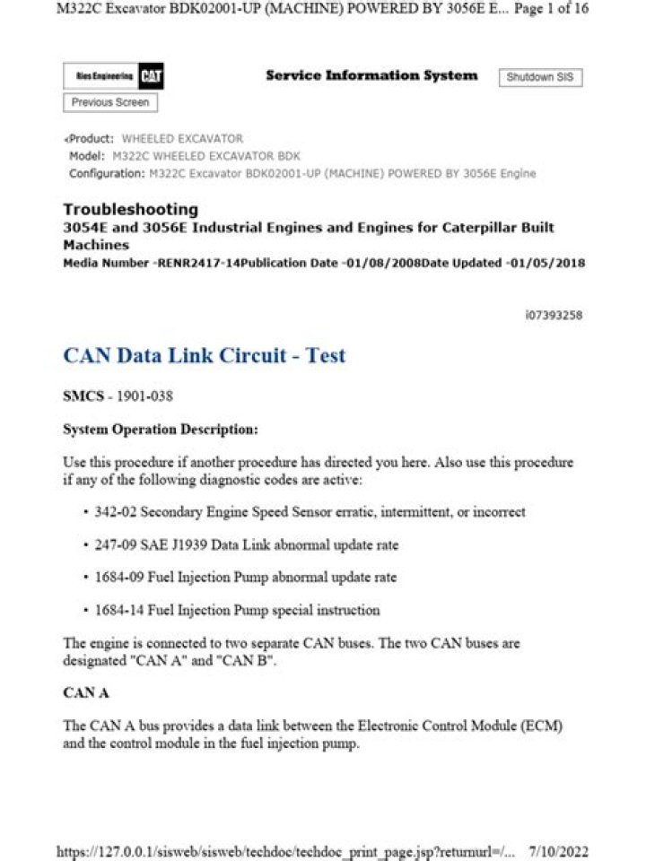 Can data link failure 781?