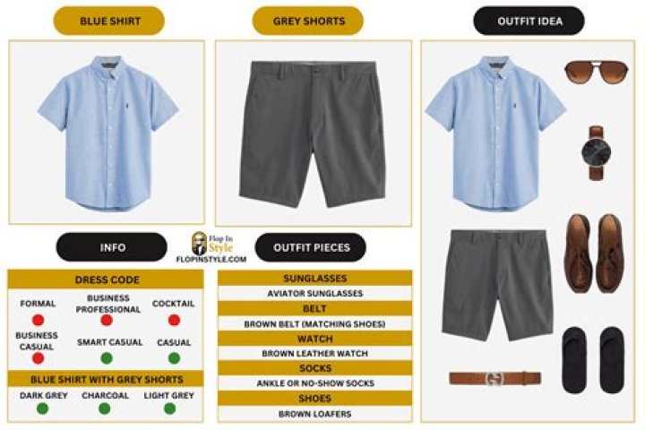 Does grey top go with blue shorts?