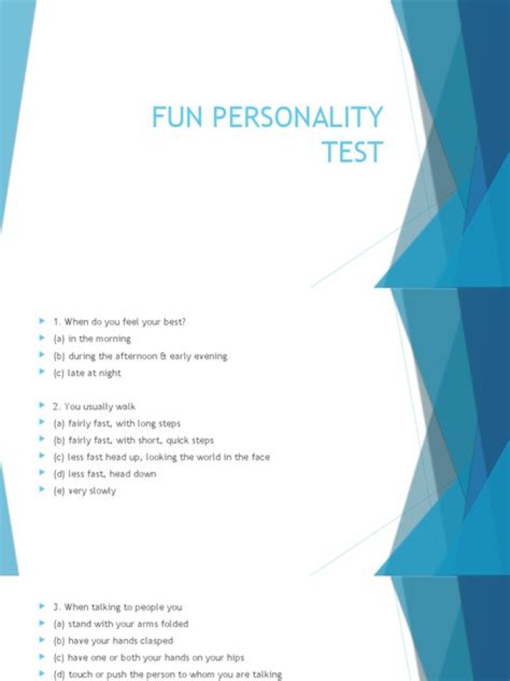 Fun personality test - How To Discuss