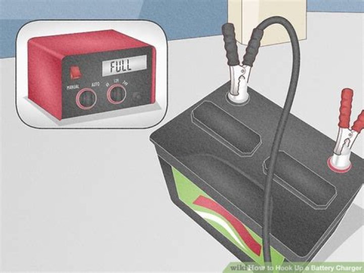 How do you connect a battery charger to a generator?
