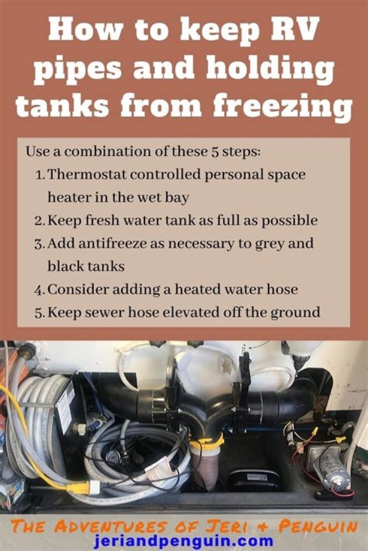 How do you keep RV pipes from freezing while traveling?