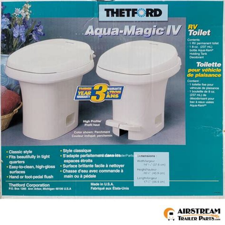 How do you remove an aqua magic toilet from an RV?