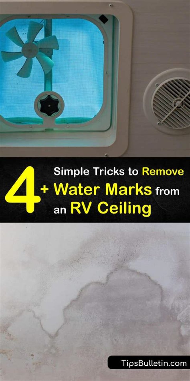 How do you remove water stains from RV ceiling?