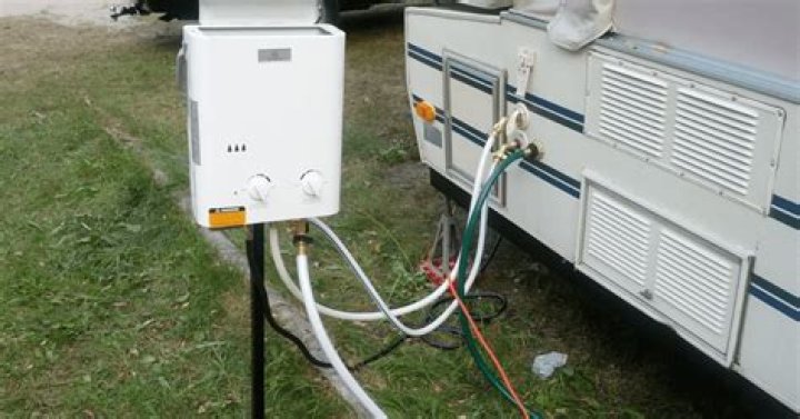How do you turn on a hot water heater in a camper?