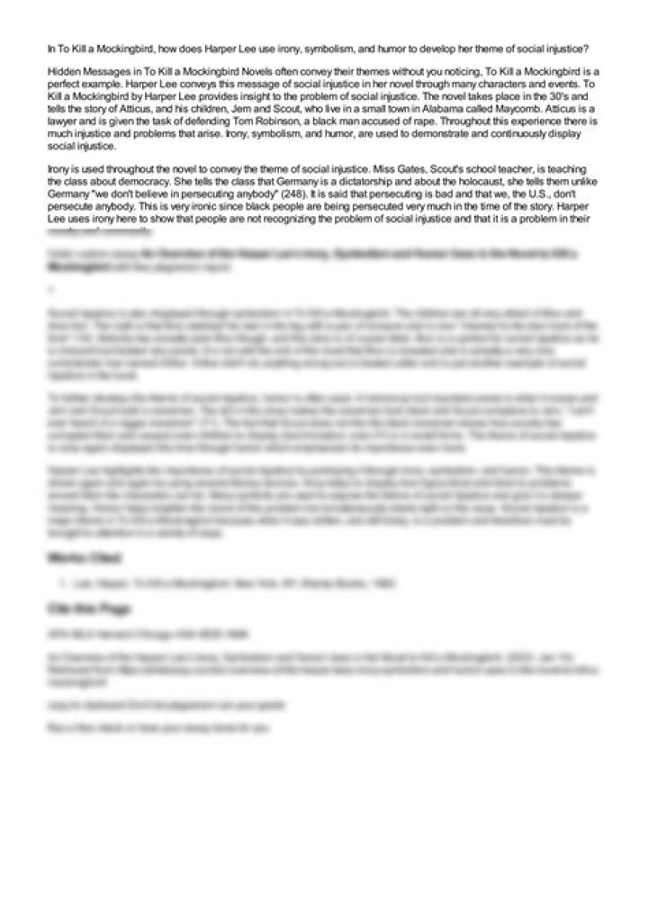 How does Harper Lee use irony