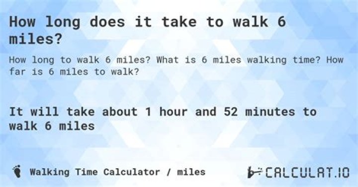 How Long Does It Take To Walk 6 Miles