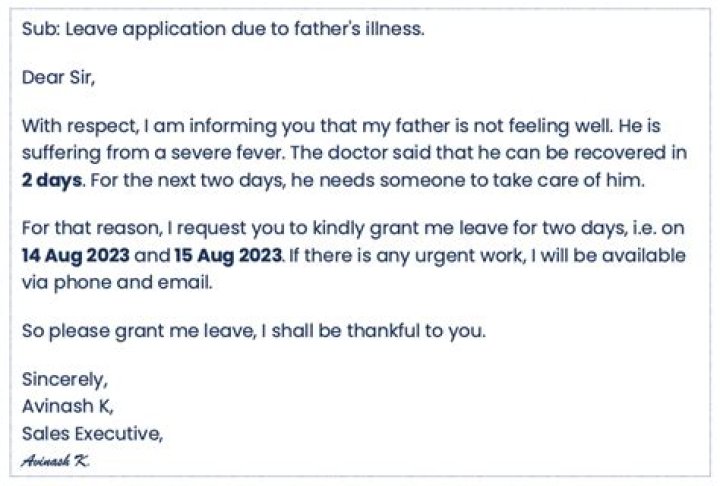 How to apply for leave for father illness?