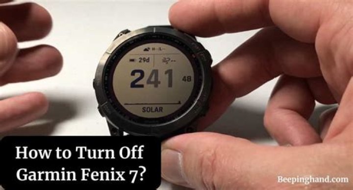 How To Turn Off Garmin Watch