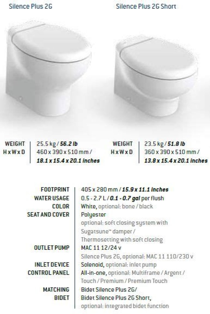 Is there a Tecma 2G silence plus toilet?