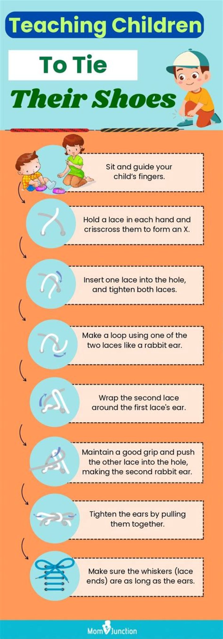 What age should a kid be able to tie his her shoes?