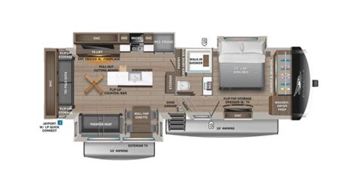 What are the dimensions of a 2004 Jayco 5th Wheel?