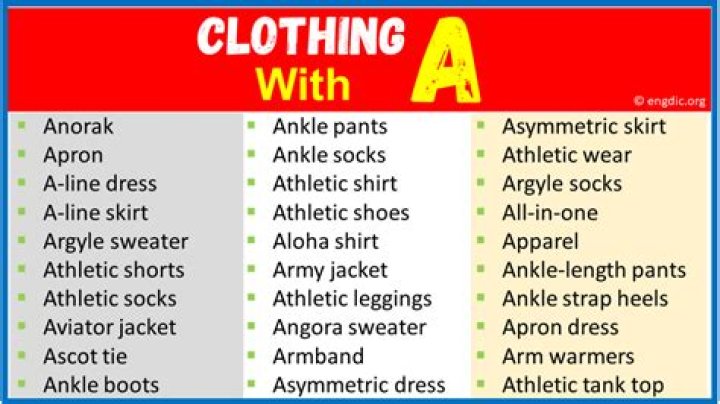What can you wear that starts with the letter A?
