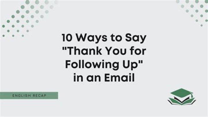 What does thank you for your follow up mean?