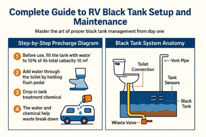 What does the black water tank in an RV collect?