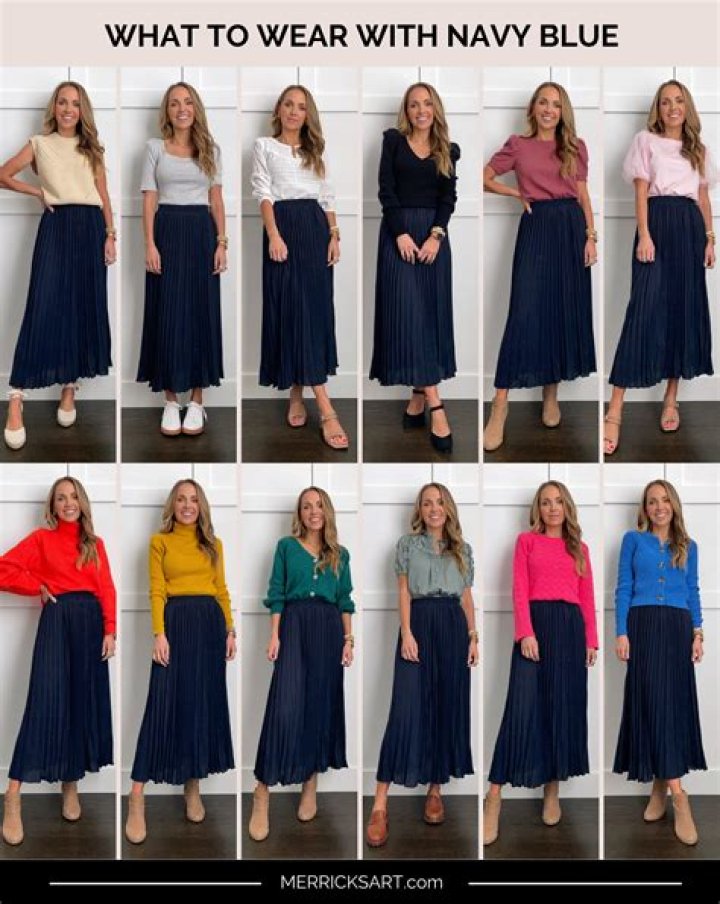 What goes with navy blue dresses?