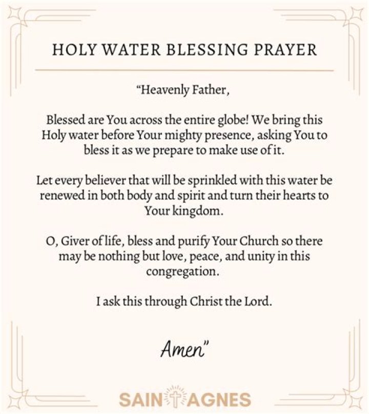 What is blessing water prayer