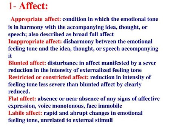 What is the difference between blunted and restricted affect