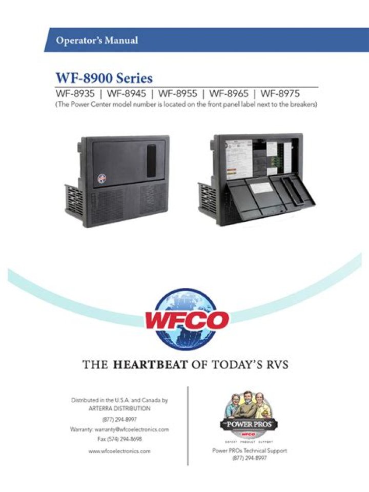 What is the main board assembly for WFCO wf-8900 series?
