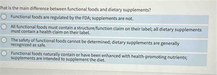 What is the main difference between functional foods and dietary supplements