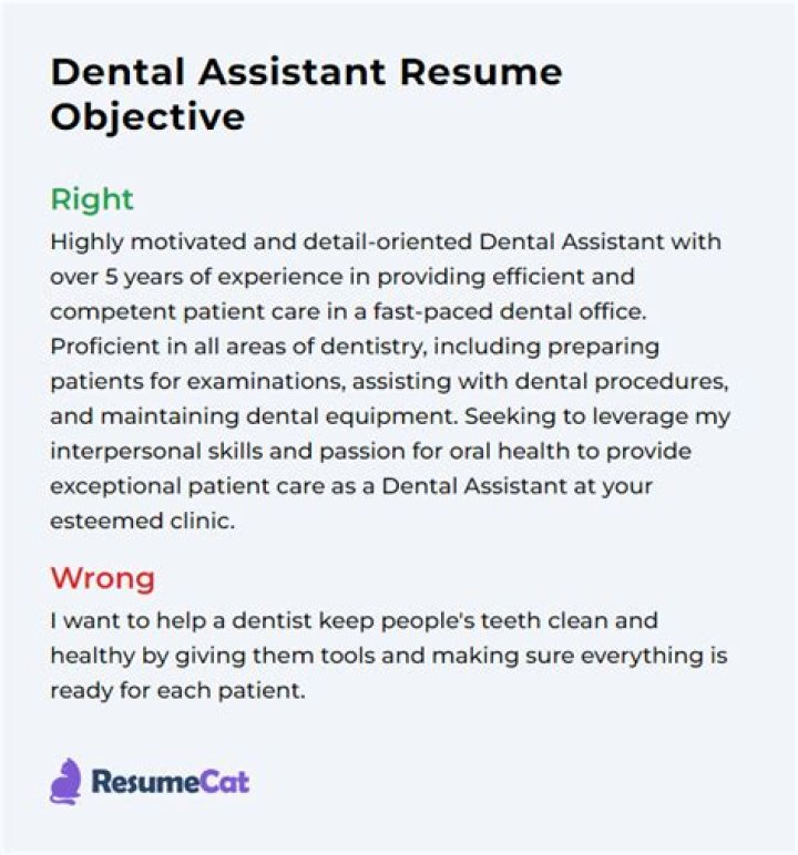 What is the objective of a dental assistant