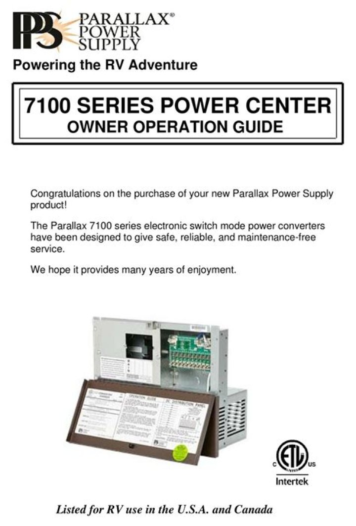 What is the parallax power supply 7345 power center?