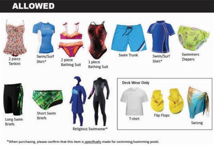 What kind of clothes can you wear in a swimming pool?