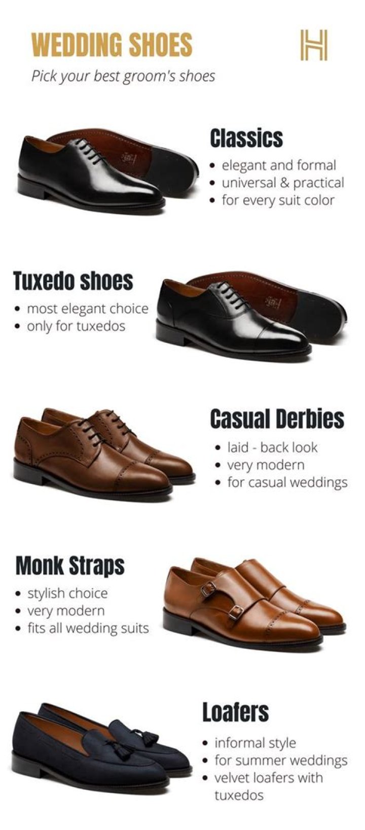 What kind of shoes should a man wear?