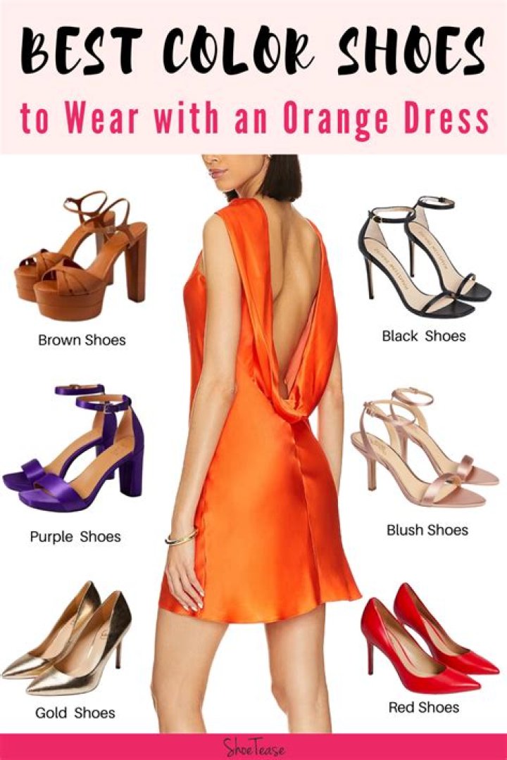 What kind of shoes should I wear with an orange dress?
