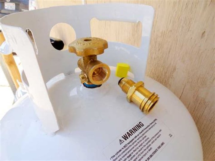 What type of fitting is on a propane tank?