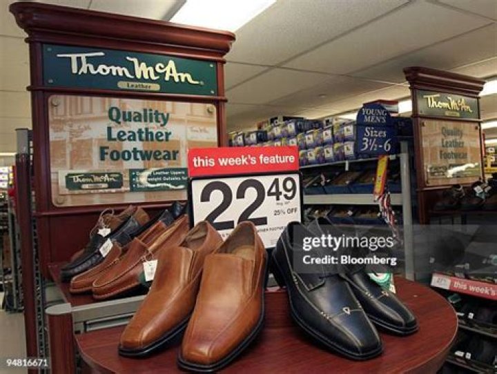 Where are Thom McAn shoes sold?