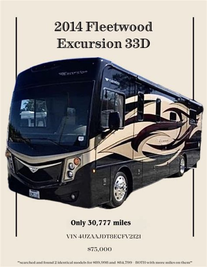 Where can I buy a Fleetwood excursion RV?