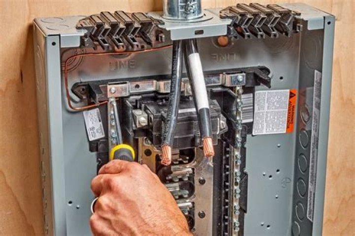 Where does the main ground wire go in a breaker box?