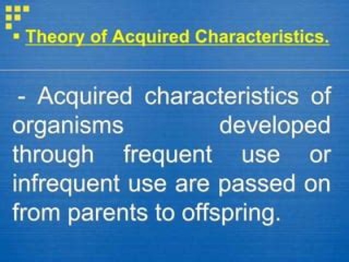 Who developed the theory of acquired characteristics