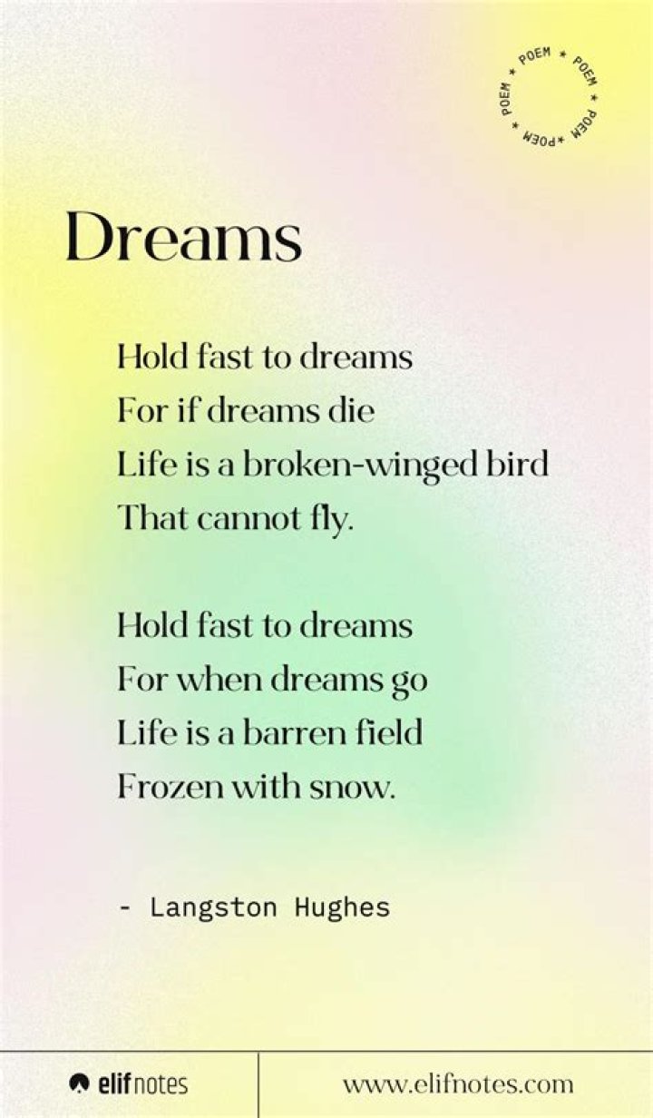 Why is Dreams by Langston Hughes a good poem