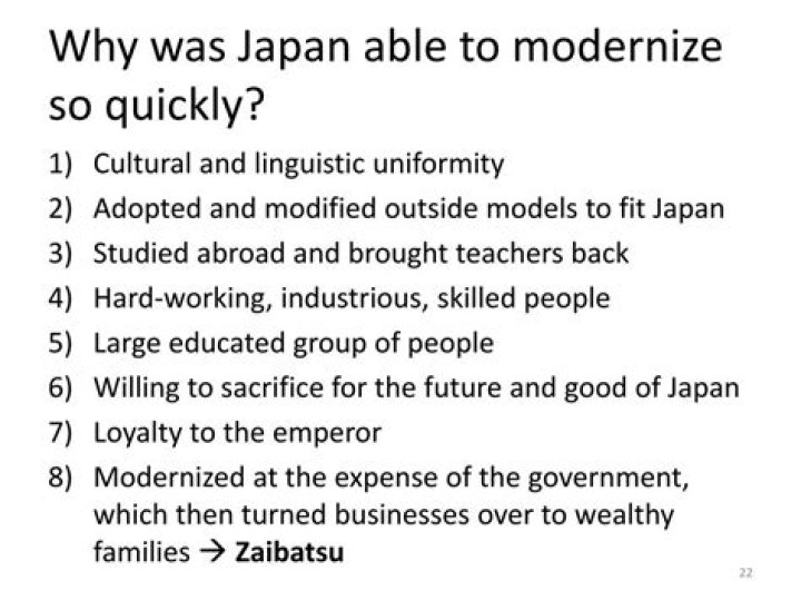 Why was Japan able to modernize so quickly